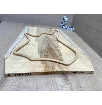 Клён Американский Spalted Волнистый заготовка на тор Тревел гитары Смешанный АА Волна ААА 11х160-137-130х430 мм, 2 шт, книжкой (УЦЕНКА - гнилостные поражения древесины, под стабилизацию или работу с порозаполнителями)-1