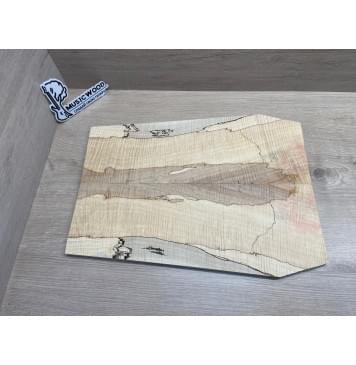 Клён Американский Spalted Волнистый заготовка на тор Тревел гитары Смешанный АА Волна ААА 11х160-137-130х430 мм, 2 шт, книжкой (УЦЕНКА - гнилостные поражения древесины, под стабилизацию или работу с порозаполнителями)-7
