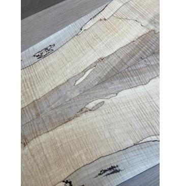 Клён Американский Spalted Волнистый заготовка на тор Тревел гитары Смешанный АА Волна ААА 11х160-137-130х430 мм, 2 шт, книжкой (УЦЕНКА - гнилостные поражения древесины, под стабилизацию или работу с порозаполнителями)-10