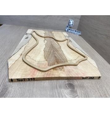 Клён Американский Spalted Волнистый заготовка на тор Тревел гитары Смешанный АА Волна ААА 11х160-137-130х430 мм, 2 шт, книжкой (УЦЕНКА - гнилостные поражения древесины, под стабилизацию или работу с порозаполнителями)-1