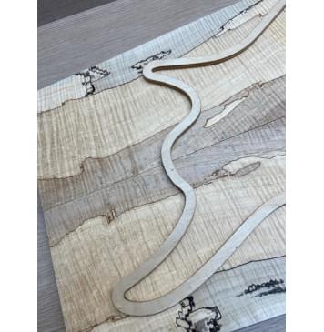 Клён Американский Spalted Волнистый заготовка на тор Тревел гитары Смешанный АА Волна ААА 11х160-137-130х430 мм, 2 шт, книжкой (УЦЕНКА - гнилостные поражения древесины, под стабилизацию или работу с порозаполнителями)-3