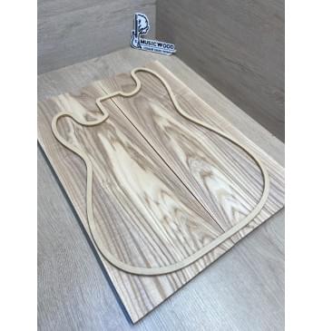 Ясень Белый Оливковый Волнистый заготовка на топ Смешанный АА Волна А 14х182х490 мм, 2 шт., книжкой-0