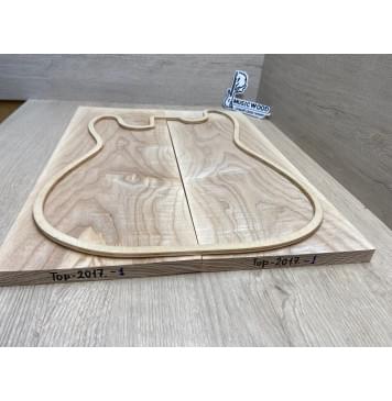 Ясень Былый Волнистый заготовка на топ Тангент ААА Волна А 15х180х480 мм, 2 шт, книжкой-10