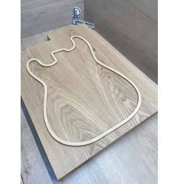 Ясень Дальневосточный Лёгкий заготовка корпуса Тангент А 45х215х575-525 мм, 543 кг/м3, 2 шт (уценка - трещины)-0