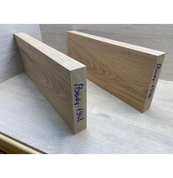 Ясень Дальневосточный Лёгкий заготовка корпуса Тангент А 45х215х575-525 мм, 543 кг/м3, 2 шт (уценка - трещины)-10