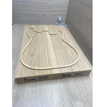 Ясень Дальневосточный Лёгкий заготовка корпуса Тангент А 49х180х550 мм, 590 кг/м3, 2 шт (уценка - сучки)-17