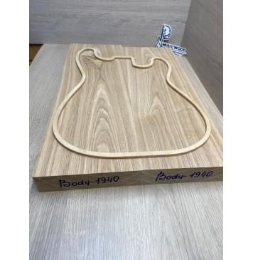 Ясень Дальневосточный Заготовка корпуса Тангент АА 48,5х182х545-525 мм, 2 шт, 604 кг/м3 (уценка - сучки)-11