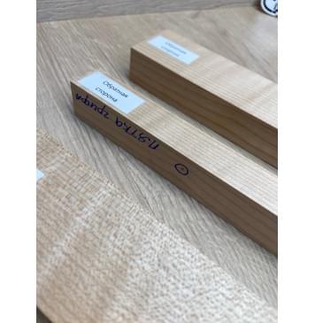 Клён Белый Явор, Волнистый заготовка грифа для безголовой гитары Радиал ААА Волна АА 26х(46,5-21-46,5)х615 мм, из 3х частей-7