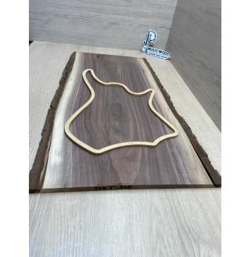 Орех Американский Заболонь заготовка топа для тревел гитары Тангент ААА 10х295-265х600 мм, живой край-2