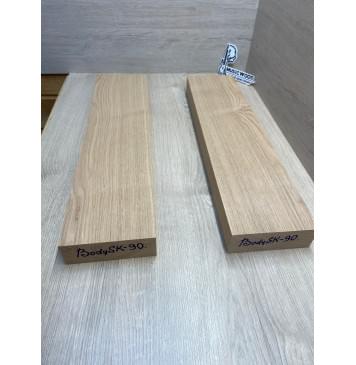 Ясень Дальневосточный Лёгкий заготовка корпуса гитары со сквозным грифом Радиал А 49х135х550-545 мм, 2 шт, 524 кг/м3-2