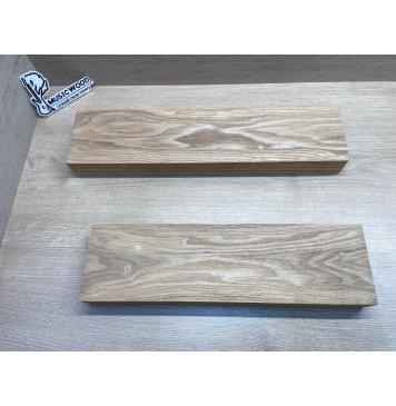 Ясень Дальневосточный Лёгкий заготовка корпуса гитары со сквозным грифом Тангент АА 48х124х515-440 мм, 2 шт, 530 кг/м3 (уценка - сучки)-0