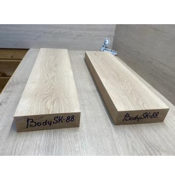 Ясень Дальневосточный Лёгкий заготовка корпуса гитары со сквозным грифом Тангент А 49,5х147х550-530 мм, 2 шт, 514 кг/м3-9