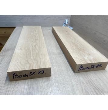 Ясень Дальневосточный Лёгкий заготовка корпуса гитары со сквозным грифом Тангент АА 48х149х565-550 мм, 2 шт, 547 кг/м3 (уценка - сучки)-4
