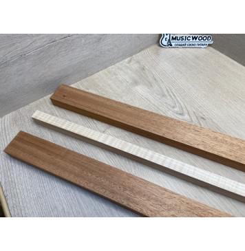 Махагон/Клен Белый Явор, Волнистый заготовка для переклеенного грифа электрогитары Радиал АА Волна ААА 22.5х(44.5-17-44.5)х725 мм - из 3х частей-12