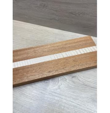 Махагон/Клен Белый Явор, Волнистый заготовка для переклеенного грифа электрогитары Радиал АА Волна ААА 22.5х(44.5-17-44.5)х725 мм - из 3х частей-10