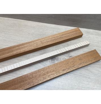 Махагон/Клен Белый Явор, Волнистый заготовка для переклеенного грифа электрогитары Радиал АА Волна ААА 22.5х(44.5-17-44.5)х725 мм - из 3х частей-13