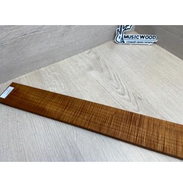 Клён Волнистый Печеный 180 гр заготовка накладки для бас-гитары Радиал ААА Волна ААА 9.7х65х690 мм-18