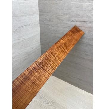 Клён Волнистый Печеный 180 гр заготовка накладки для бас-гитары Радиал АА Волна ААА 8.6х65х740 мм-12