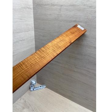 Клён Волнистый Печеный 180 гр заготовка накладки для бас-гитары Радиал АА Волна ААА 10х65х720 мм-19