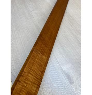 Клён Волнистый Печеный 180 гр заготовка накладки для бас-гитары Смешанный АА Волна АА 9.7х65х740 мм-9