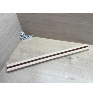 Клен Белый/Ясень Печёный Волнистый заготовка для переклеенного грифа электрогитары Радиал ААА 24х(21-15-21)х745 мм - из 3х частей-1
