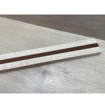 Клен Белый/Ясень Печёный Волнистый заготовка для переклеенного грифа электрогитары Радиал ААА 24х(21-15-21)х745 мм - из 3х частей-4