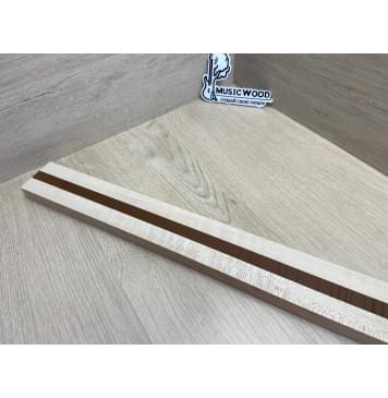 Клен Белый/Ясень Печёный Волнистый заготовка для переклеенного грифа электрогитары Радиал ААА 24х(21-15-21)х745 мм - из 3х частей-2
