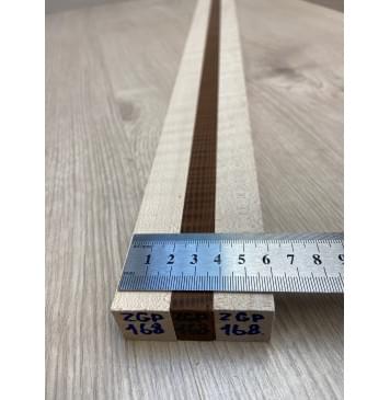 Клен Белый/Ясень Печёный Волнистый заготовка для переклеенного грифа электрогитары Радиал ААА 24х(21-15-21)х745 мм - из 3х частей-3