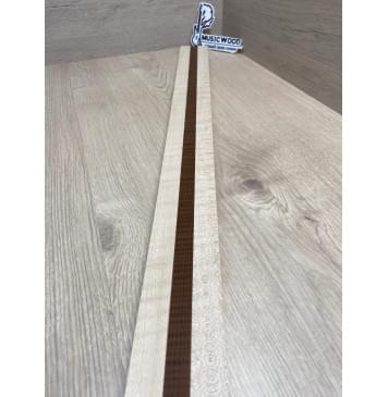 Клен Белый/Ясень Печёный Волнистый заготовка для переклеенного грифа электрогитары Радиал ААА 24х(21-15-21)х745 мм - из 3х частей-6