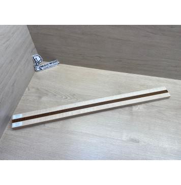 Клен Белый/Ясень Печёный Волнистый заготовка для переклеенного грифа электрогитары Радиал ААА 24х(21-15-21)х745 мм - из 3х частей-9