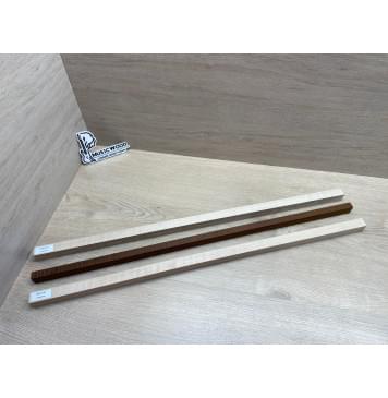 Клен Белый/Ясень Печёный Волнистый заготовка для переклеенного грифа электрогитары Радиал ААА 24х(21-15-21)х745 мм - из 3х частей-10