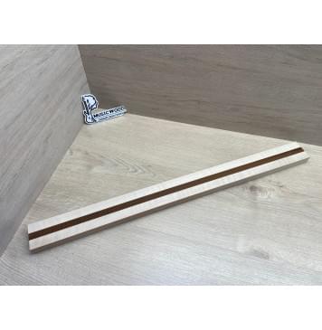 Клен Белый/Ясень Печёный Волнистый заготовка для переклеенного грифа электрогитары Радиал ААА 24х(22-15-22)х745 мм - из 3х частей-2
