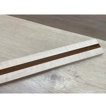 Клен Белый/Ясень Печёный Волнистый заготовка для переклеенного грифа электрогитары Радиал ААА 24х(22-15-22)х745 мм - из 3х частей-5