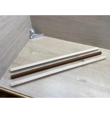 Клен Белый/Ясень Печёный Волнистый заготовка для переклеенного грифа электрогитары Радиал ААА 24х(22-15-22)х745 мм - из 3х частей-0
