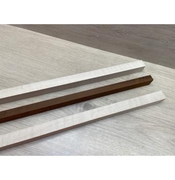 Клен Белый/Ясень Печёный Волнистый заготовка для переклеенного грифа электрогитары Радиал ААА 24х(22-15-22)х745 мм - из 3х частей-3