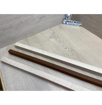 Клен Белый/Ясень Печёный Волнистый заготовка для переклеенного грифа электрогитары Радиал ААА 24х(22-15-22)х745 мм - из 3х частей-8