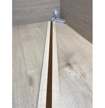 Клен Белый/Ясень Печёный Волнистый заготовка для переклеенного грифа электрогитары Радиал ААА 24х(22-15-22)х745 мм - из 3х частей-4