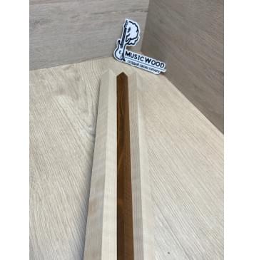 Клен Белый/Ясень Печёный Волнистый заготовка для переклеенного грифа электрогитары Радиал ААА 24х(22-15-22)х745 мм - из 3х частей-7