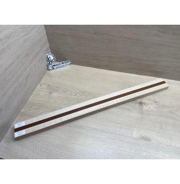 Клен Белый/Ясень Печёный Волнистый заготовка для переклеенного грифа электрогитары Радиал ААА 24х(22-15-22)х745 мм - из 3х частей-9