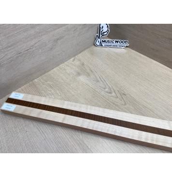 Клен Белый/Ясень Печёный Волнистый заготовка для переклеенного грифа электрогитары Радиал ААА 24х(22-15-22)х745 мм - из 3х частей-12