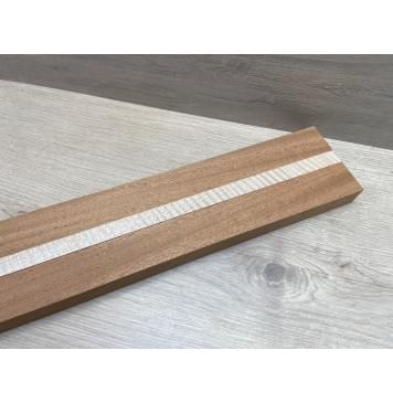 Махагон/Клен Белый Явор, Волнистый заготовка для переклеенного грифа электрогитары Радиал АА Волна ААА 28х(40-17-40)х658 мм - из 3х частей-2