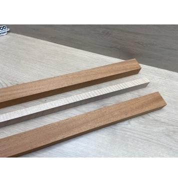 Махагон/Клен Белый Явор, Волнистый заготовка для переклеенного грифа электрогитары Радиал АА Волна ААА 28х(40-17-40)х658 мм - из 3х частей-5