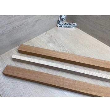 Махагон/Клен Белый Явор, Волнистый заготовка для переклеенного грифа электрогитары Радиал АА Волна ААА 28х(40-17-40)х658 мм - из 3х частей-10