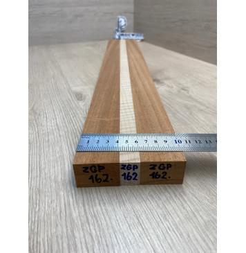 Махагон/Клен Белый Явор, Волнистый заготовка для переклеенного грифа электрогитары Радиал АА Волна ААА 28х(40-17-40)х658 мм - из 3х частей-1