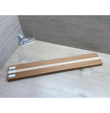 Махагон/Клен Белый Явор, Волнистый заготовка для переклеенного грифа электрогитары Радиал АА Волна ААА 28х(40-17-40)х658 мм - из 3х частей-9