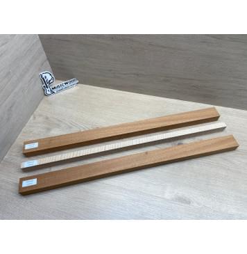 Махагон/Клен Белый Явор, Волнистый заготовка для переклеенного грифа электрогитары Радиал АА Волна ААА 28х(40-17-40)х658 мм - из 3х частей-8