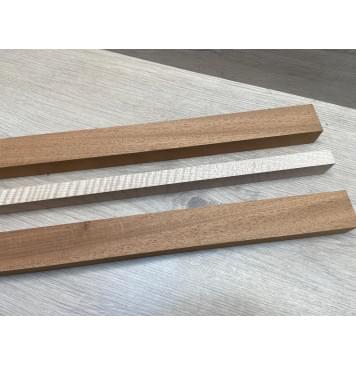 Махагон/Клен Белый Явор, Волнистый заготовка для переклеенного грифа электрогитары Радиал АА Волна ААА 28х(40-17-40)х658 мм - из 3х частей-12