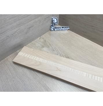 Клен Белый/Клен Белый Явор, Волнистый заготовка для переклеенного грифа электрогитары Смешанный АА Волна ААА 22.5х(44.5-17-44.5)х685 мм - из 3х частей-2