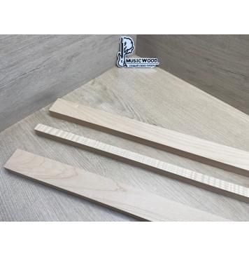 Клен Белый/Клен Белый Явор, Волнистый заготовка для переклеенного грифа электрогитары Смешанный АА Волна ААА 22.5х(44.5-17-44.5)х685 мм - из 3х частей-8