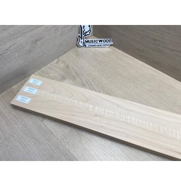 Клен Белый/Клен Белый Явор, Волнистый заготовка для переклеенного грифа электрогитары Смешанный АА Волна ААА 22.5х(44.5-17-44.5)х685 мм - из 3х частей-11